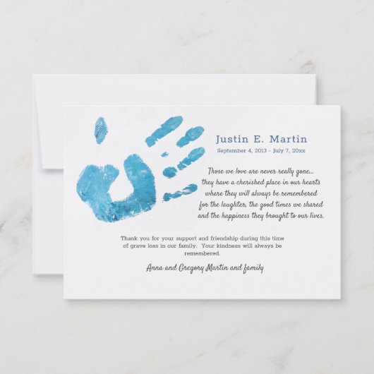 Palm Print Sympathie Hartelijk dank Kaart (Voorkant)