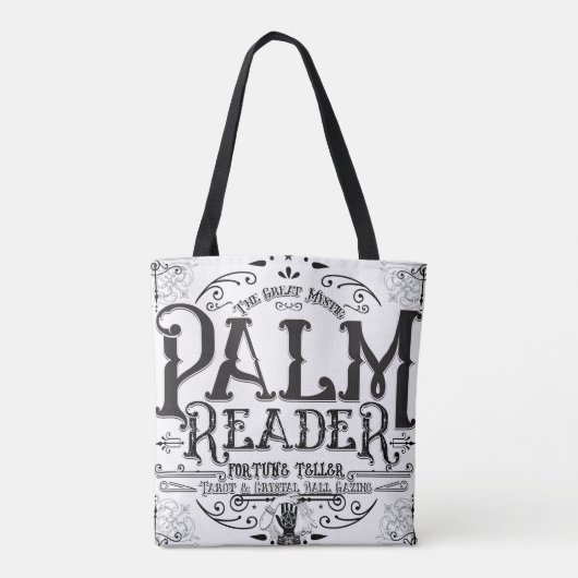 Palm Reader Vintage Magic Fortune Teller Sign Tote Bag (Achterkant)