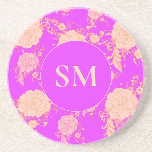 Palm Royale Bloemendecor Zandsteen Onderzetter (Voorkant)