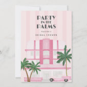 Palm Royale bruidsdouche uitnodiging (Achterkant)