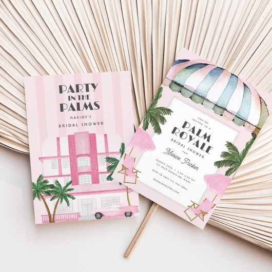 Palm Royale bruidsdouche uitnodiging