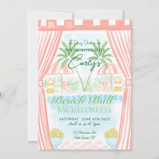 Palm Royale-uitnodiging Kaart (Voorkant)