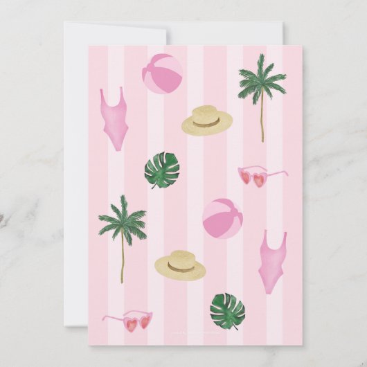 Palm Royale verjaardagsfeest uitnodiging (Achterkant)