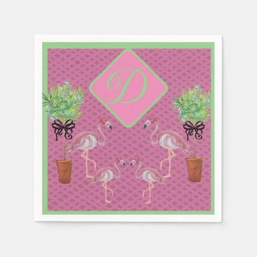 Palm Roze Flamingo Flamingo's Terracotta   Servet (Voorkant)