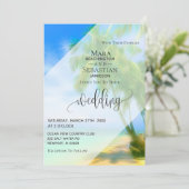 *~* Palm RSVP QR AP13 Exotische FOTO Huwelijk Kaart (Staand voorkant)