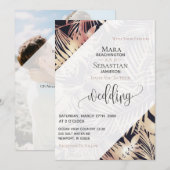 *~* Palm RSVP QR AR21 Tropische foto bruiloft Kaart (Voorkant / Achterkant)