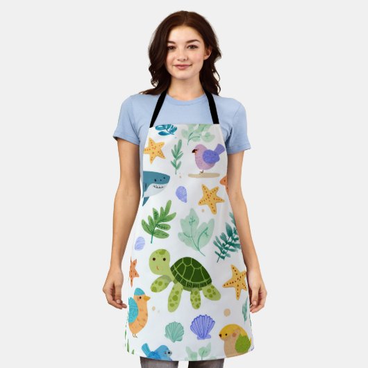 Palm & Sand All-Over Print Apron Gift Schort (Gedragen)