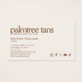 Palm Shadow Tanning Salon, Boutique, Spa Visitekaartje (Achterkant)