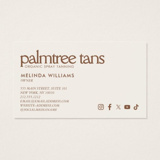 Palm Shadow Tanning Salon, Boutique, Spa Visitekaartje (Achterkant)