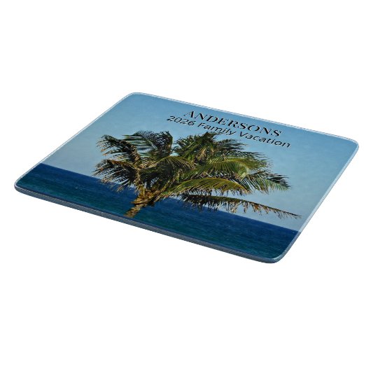 Palm Shore Reflections | Familienaam & Reisjaar Snijplank (Hoek)