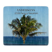 Palm Shore Reflections | Family Name & Trip Year Snijplank (Voorkant)