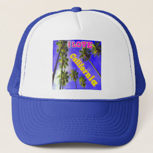 "Palm Sky: I LOVE California 1" Hoed Trucker Pet