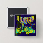 "Palm Sky: I LOVE Los Angeles 4" Knop Vierkante Button 5,1 Cm (Voorkant /achterkant)
