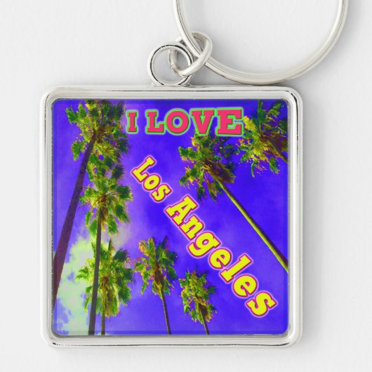 "Palm Sky: Ik hou van Los Angeles 1" Kaychain Sleutelhanger (Voorkant)