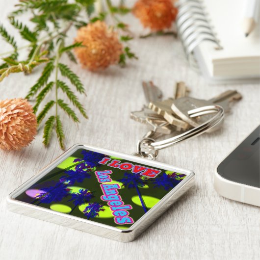 "Palm Sky: Ik hou van Los Angeles 3" Sleutelhanger (Zijkant)