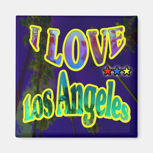 "Palm Sky: Ik hou van Los Angeles 4" Magnet (Voorkant)