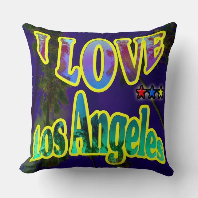 "Palm Sky: Ik hou van Los Angeles 4" Pillow Kussen (Voorkant)