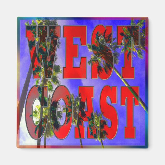 "Palm Sky: Westkust" magneet (Voorkant)