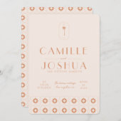 Palm spring retro bruiloft kaart (Voorkant / Achterkant)