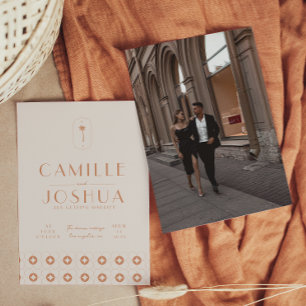 Palm spring retro bruiloft kaart