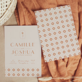 Palm spring retro bruiloft kaart