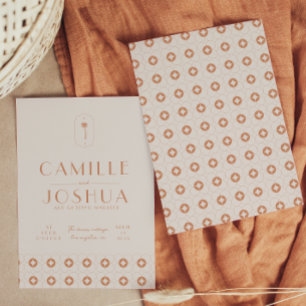 Palm spring retro bruiloft kaart