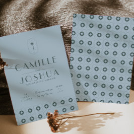 Palm spring retro bruiloft kaart