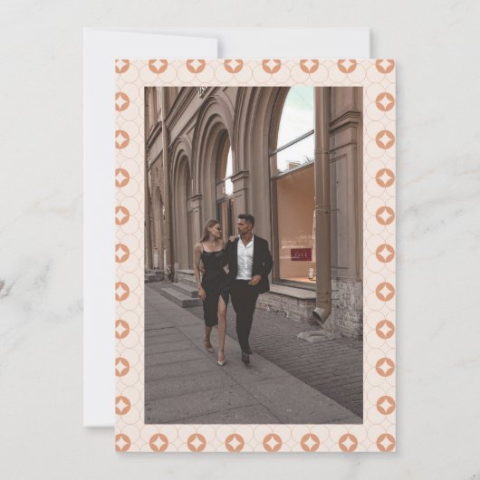 Palm spring retro bruiloft kaart (Achterkant)