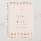 Palm spring retro bruiloft Save The Date Kaart (Voorkant / Achterkant)