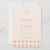 Palm spring retro bruiloft Save The Date Kaart (Voorkant)