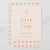 Palm spring retro bruiloft Save The Date Kaart (Voorkant / Achterkant)