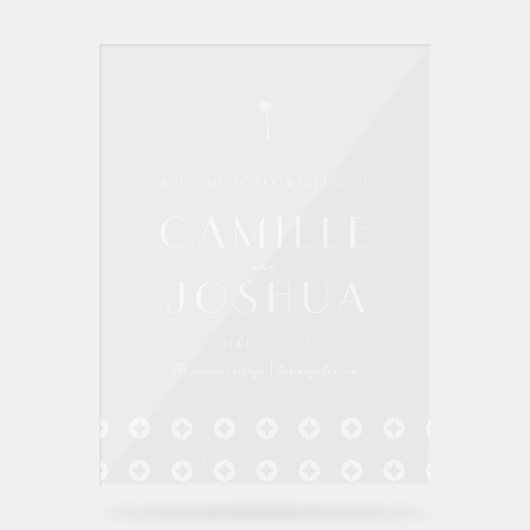 Palm spring retro wedding Acrylic Welcome Sign Acryl Bord (Voorkant)