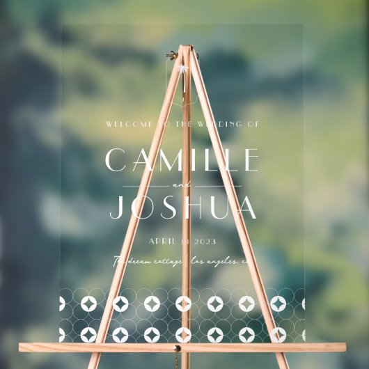 Palm spring retro wedding Acrylic Welcome Sign Acryl Bord (Neutraal)