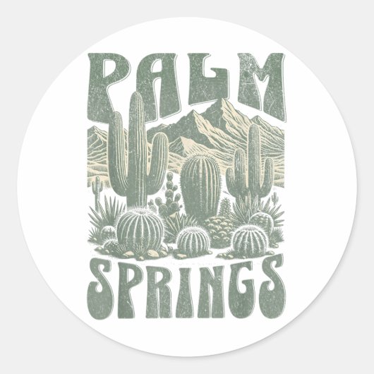Palm Springs _1 Ronde Sticker (Voorkant)