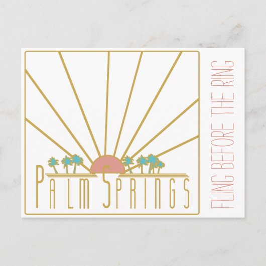 Palm Springs Bachelorette Invitation Uitnodiging Briefkaart (Voorkant)