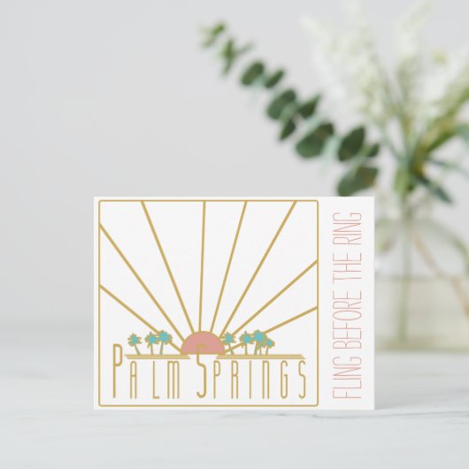 Palm Springs Bachelorette Invitation Uitnodiging Briefkaart (Staand voorkant)