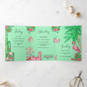 Palm Springs Bachelorette Itinerary Tri-Fold Invi Drieluik Uitnodiging (Binnen)