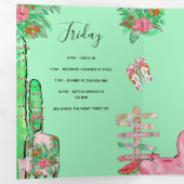 Palm Springs Bachelorette Itinerary Tri-Fold Invi Drieluik Uitnodiging (Binnenzijde eerst)