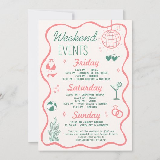 Palm Springs Bachelorette Kaart (Achterkant)