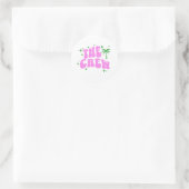 palm springs bachelorette party crew pink retro ronde sticker (Tas)