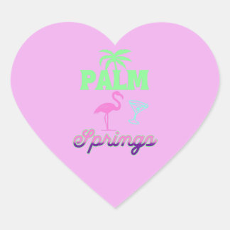 palm springs bachelorette party retro pink hart sticker