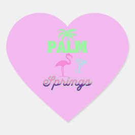 palm springs bachelorette party retro pink hart sticker