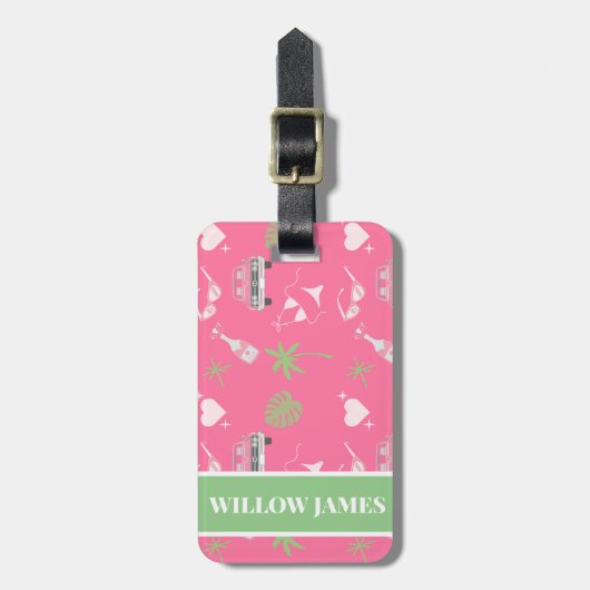 Palm Springs Bachelorette Personalized Bagagelabel (Voorkant verticaal)