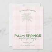 Palm Springs Bachelorette reisschema Kaart (Voorkant)