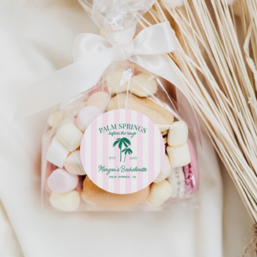 Palm Springs Bachelorette Ronde Sticker