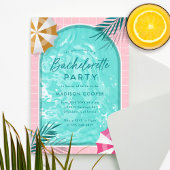 Palm Springs Bachelorette Zwembad Party Roze Kaart