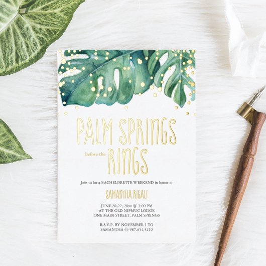 Palm Springs Beach Bachelorette Weekend Girls Folie Uitnodiging