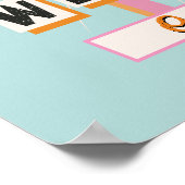 Palm Springs Beach Wedding Mod Retro Welkomstbord Poster (Hoek)