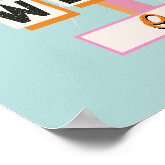 Palm Springs Beach Wedding Mod Retro Welkomstbord Poster (Hoek)