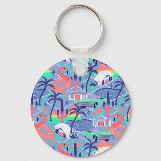 Palm Springs-blauw Sleutelhanger (Voorkant)